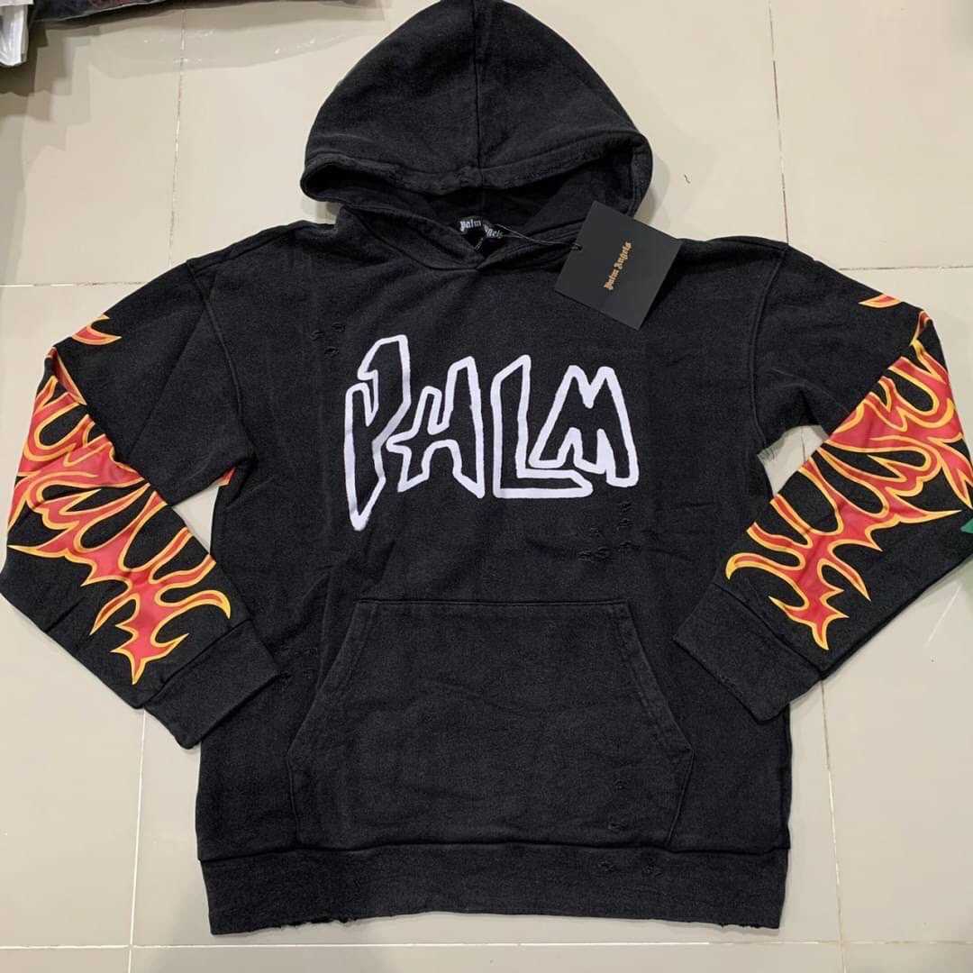 PALM ANGELS FLAME SWEATSHIRT เสื้อสเวตเตอร์กันหนาวแขนยาว แบรนด์ปาล์มแองเจิล