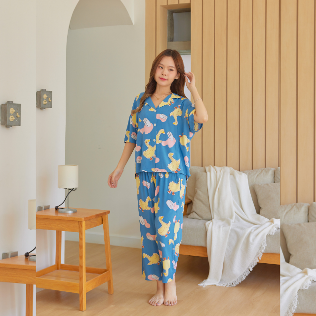 ชุดนอนผ้าเยื่อไผ่ ผ้านุ่มใส่สบาย ระบายอากาศ (รุ่น G392)