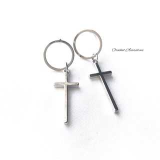 💢Clearance💢 Classic cross earrings. (ต่างหูทรงระย้า งานชุบทองคำขาว)