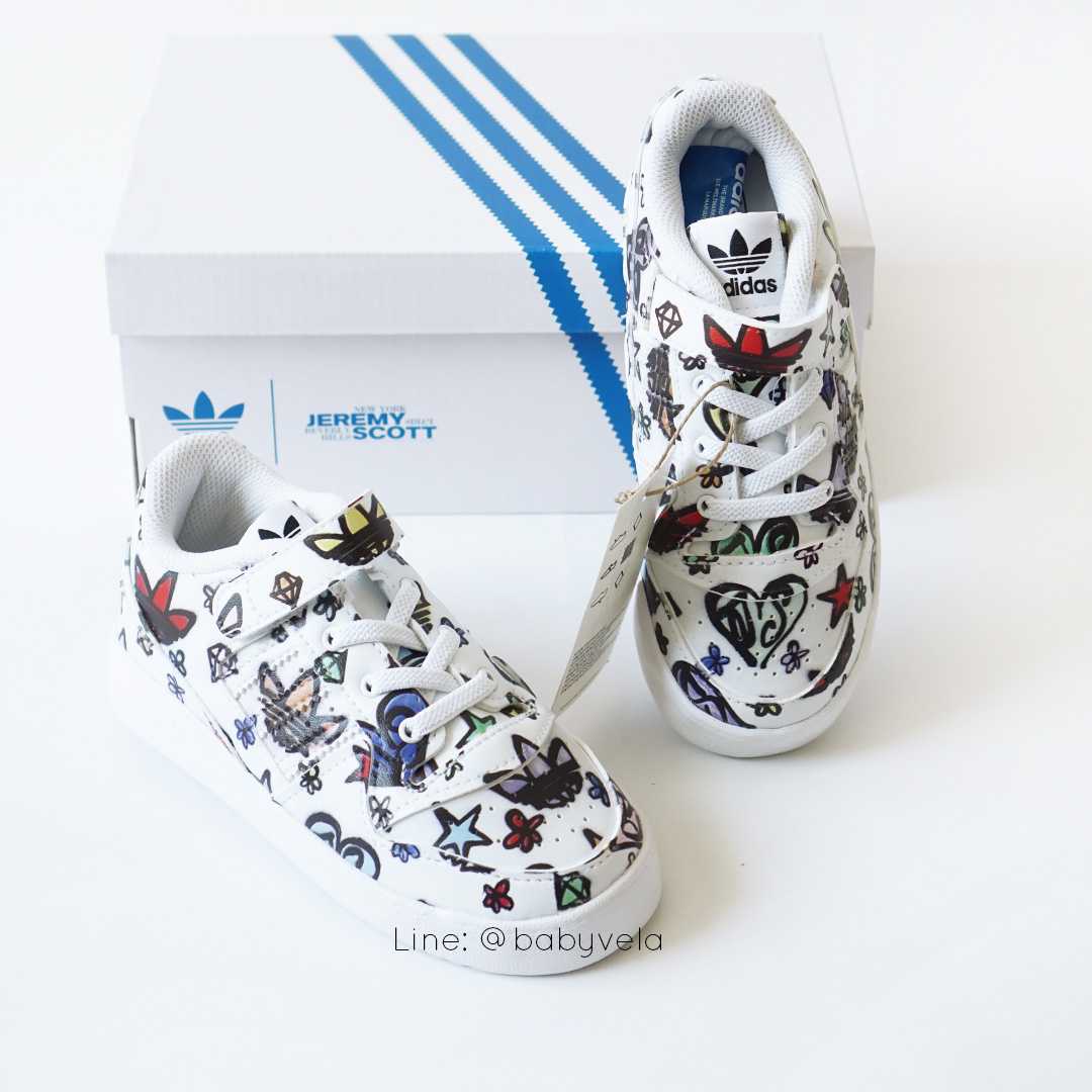Adidas Jeremy Scott Forum 84 Low Mono Shoes (Cloud White / Cloud White / Core Black)