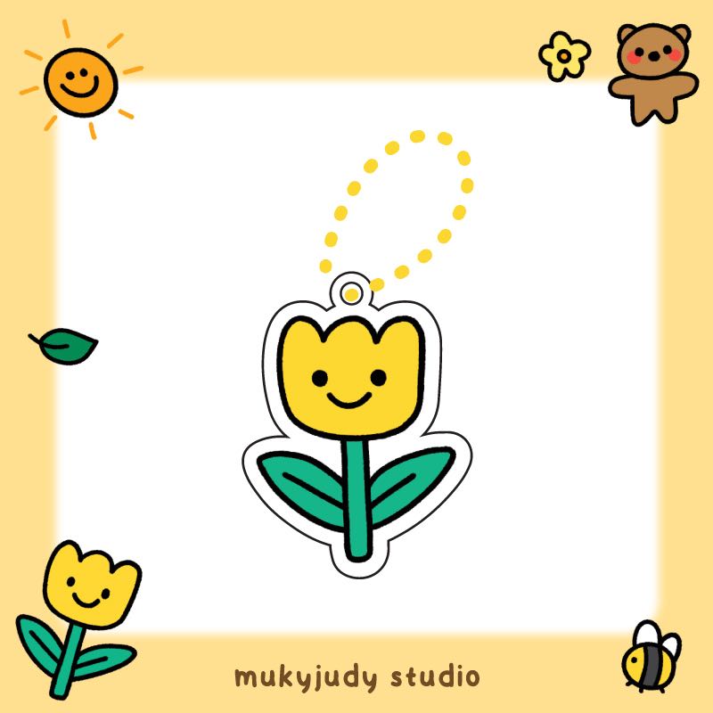 Yellow Tulip Keyring
