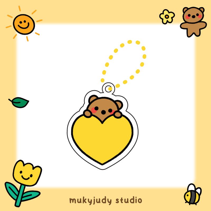 Yellow Beary love you Keyring