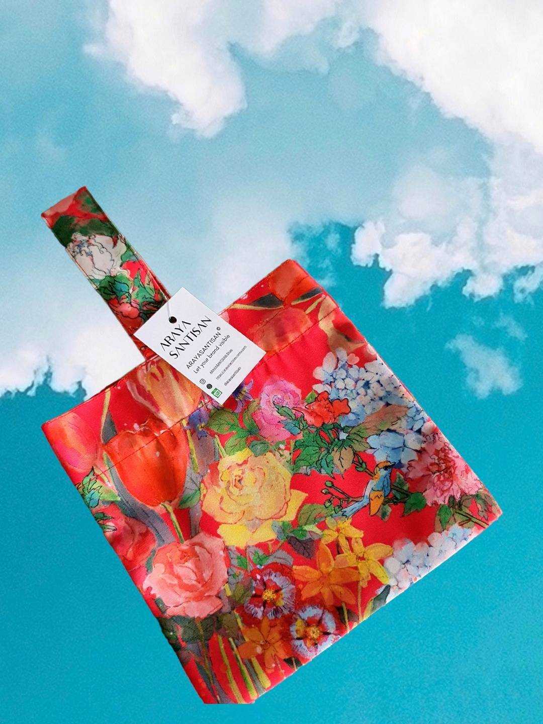 GSQ Mini Tote Bag  ลายรวมราชินีดอกไม้ Queen of Siam-QofS