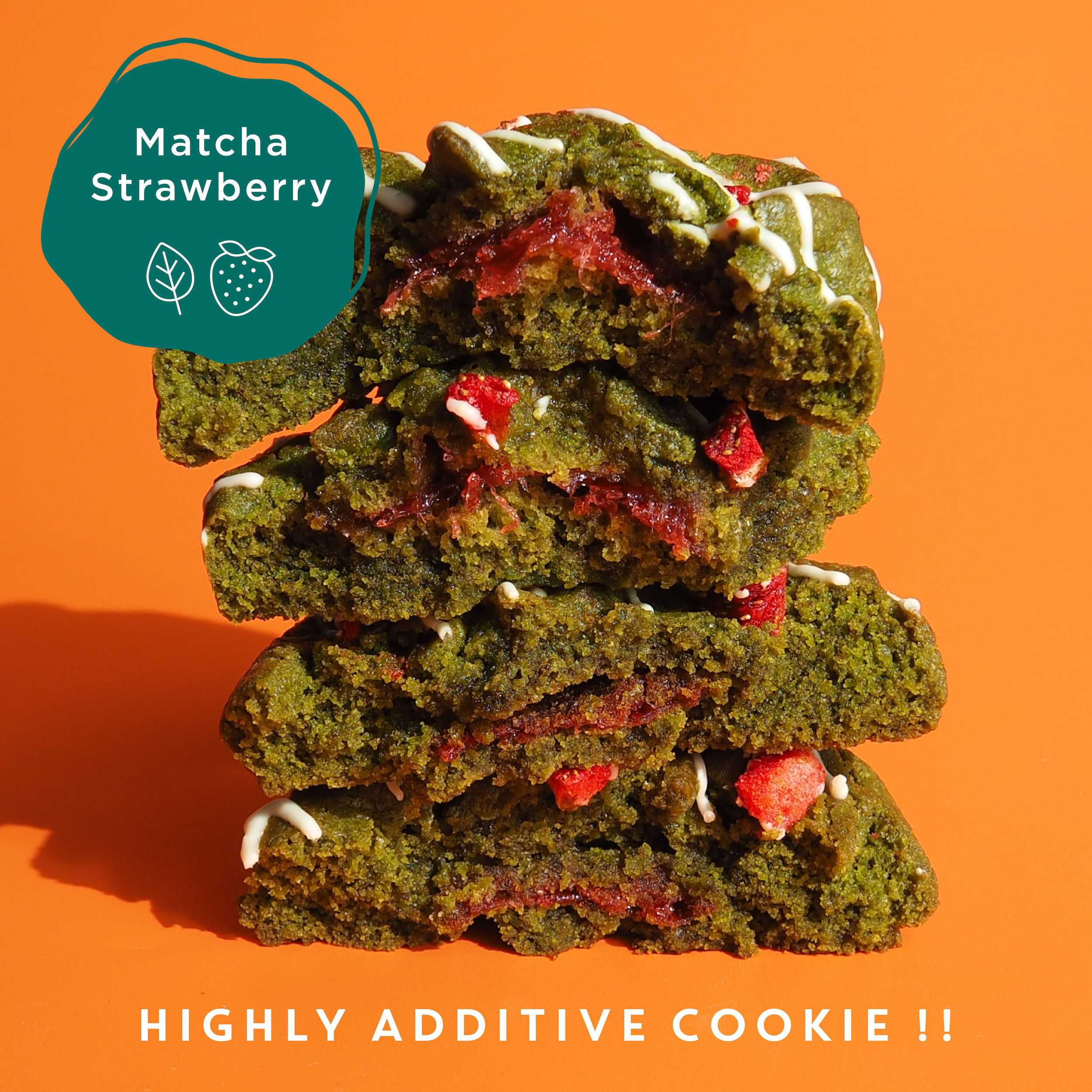 คุกกี้นิ่ม ...หนึบ l Chewy Cookie l รสมัทฉะ สตรอเบอรี่ l 80 กรัม