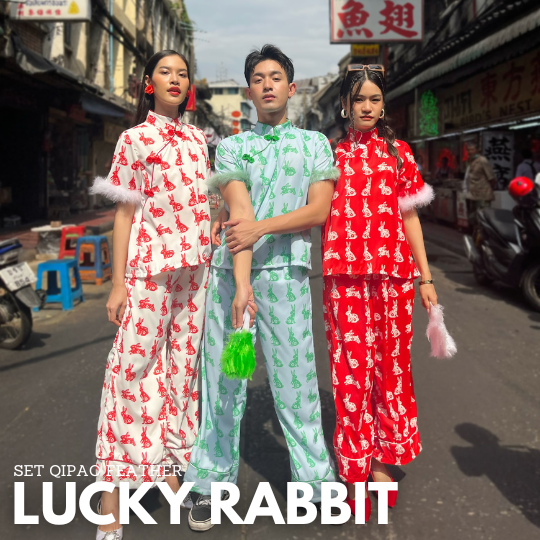 Set Qipao ขนนก - Lucky Rabbit