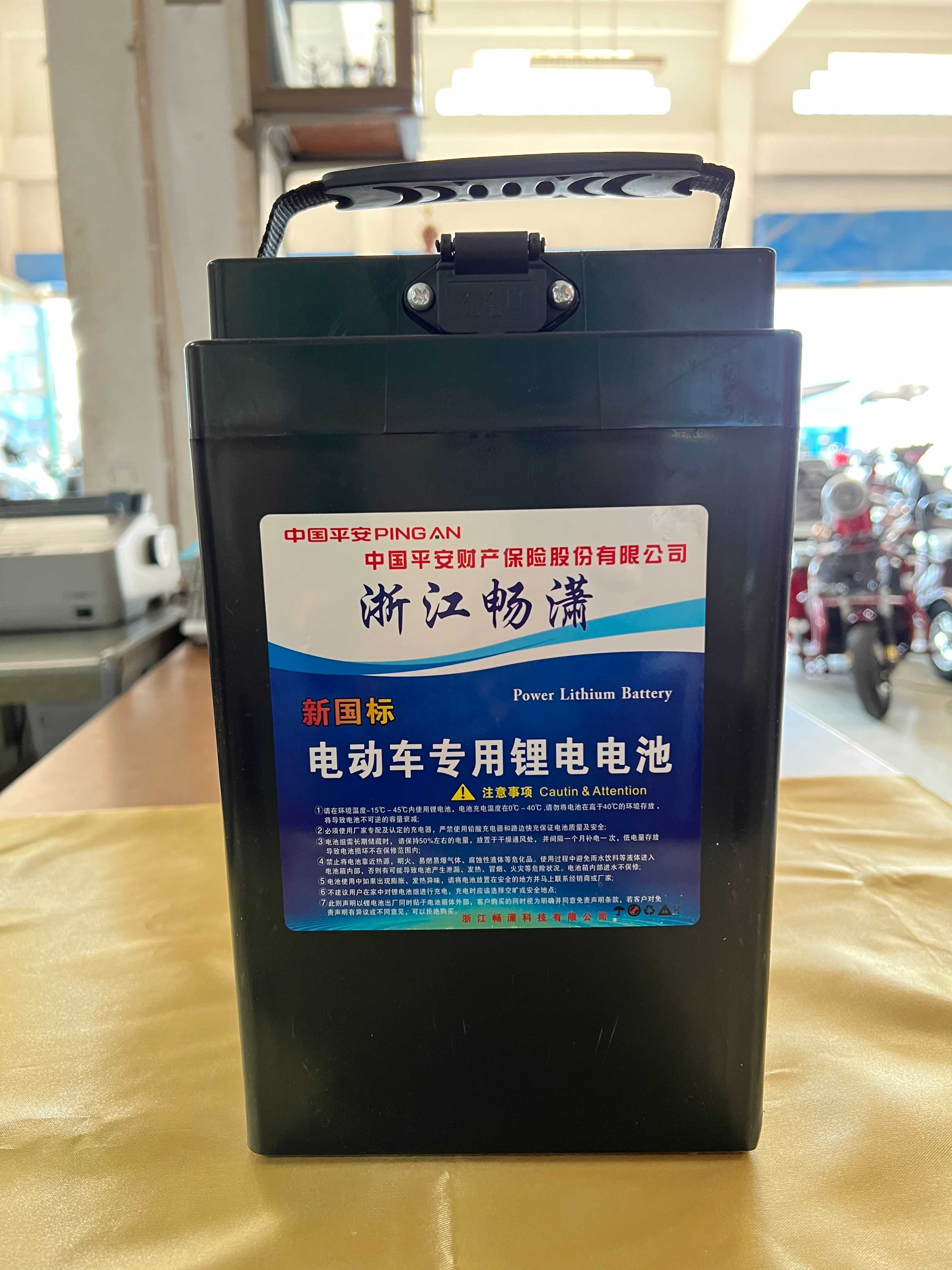 แบตเตอร์รี่ลิเธียม รถไฟฟ้า สามล้อไฟฟ้า 48V 20Ah พร้อมสายชาร์จ มาตราฐานจากโรงงานอุตสาหกรรม
