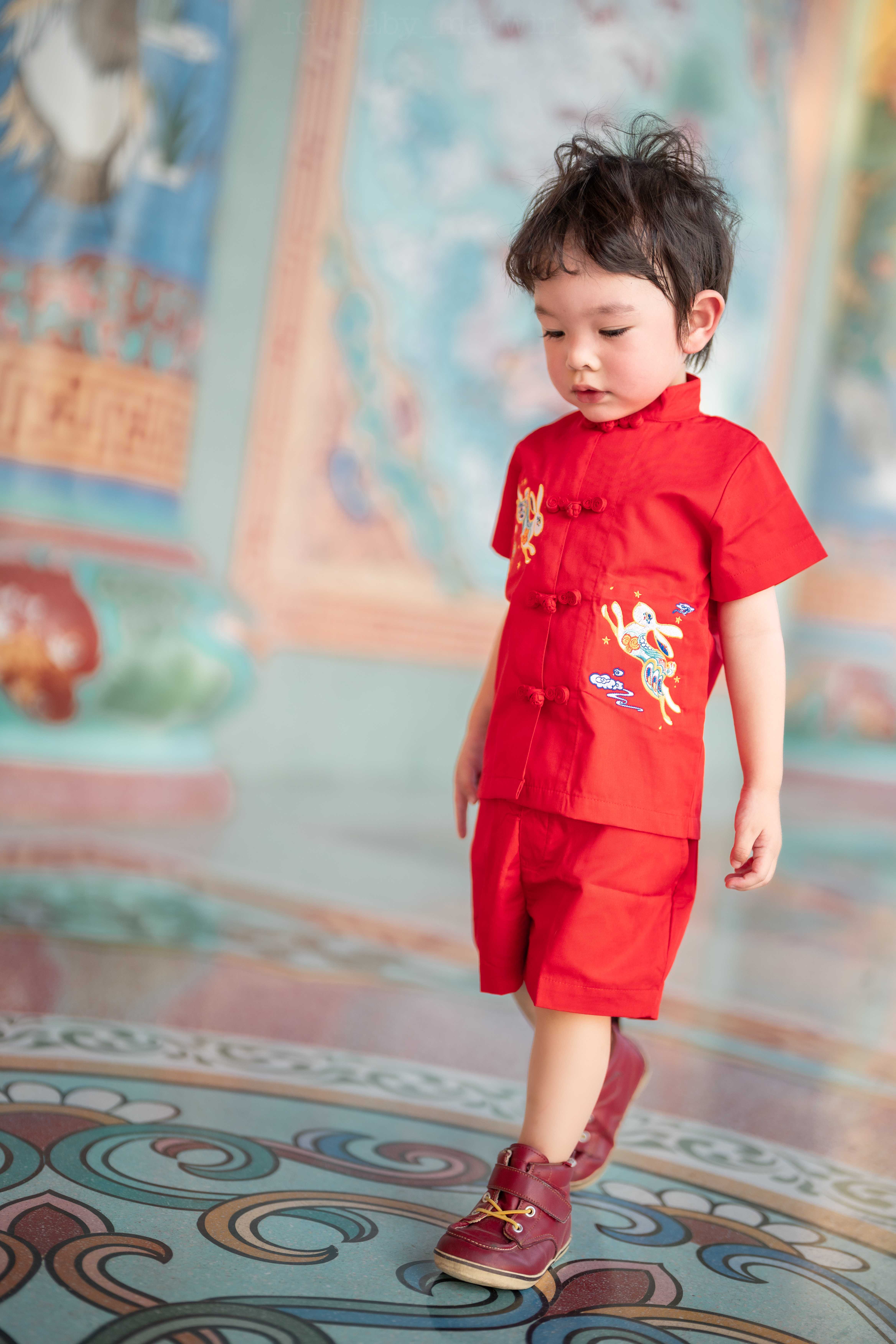 No.2  🐇  Year of Rabbit Boy Top+ Pants  (RED)🐇
