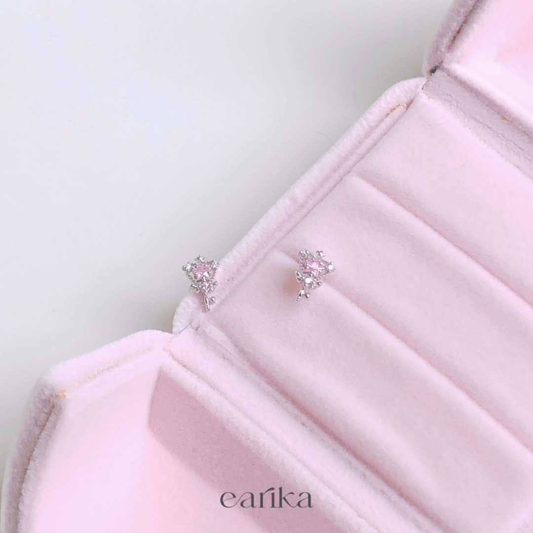 earika.earrings - pink star tiare piercing จิวหูเงินแท้จี้คฑาชมพู (ราคาต่อชิ้น) เหมาะสำหรับคนแพ้ง่าย