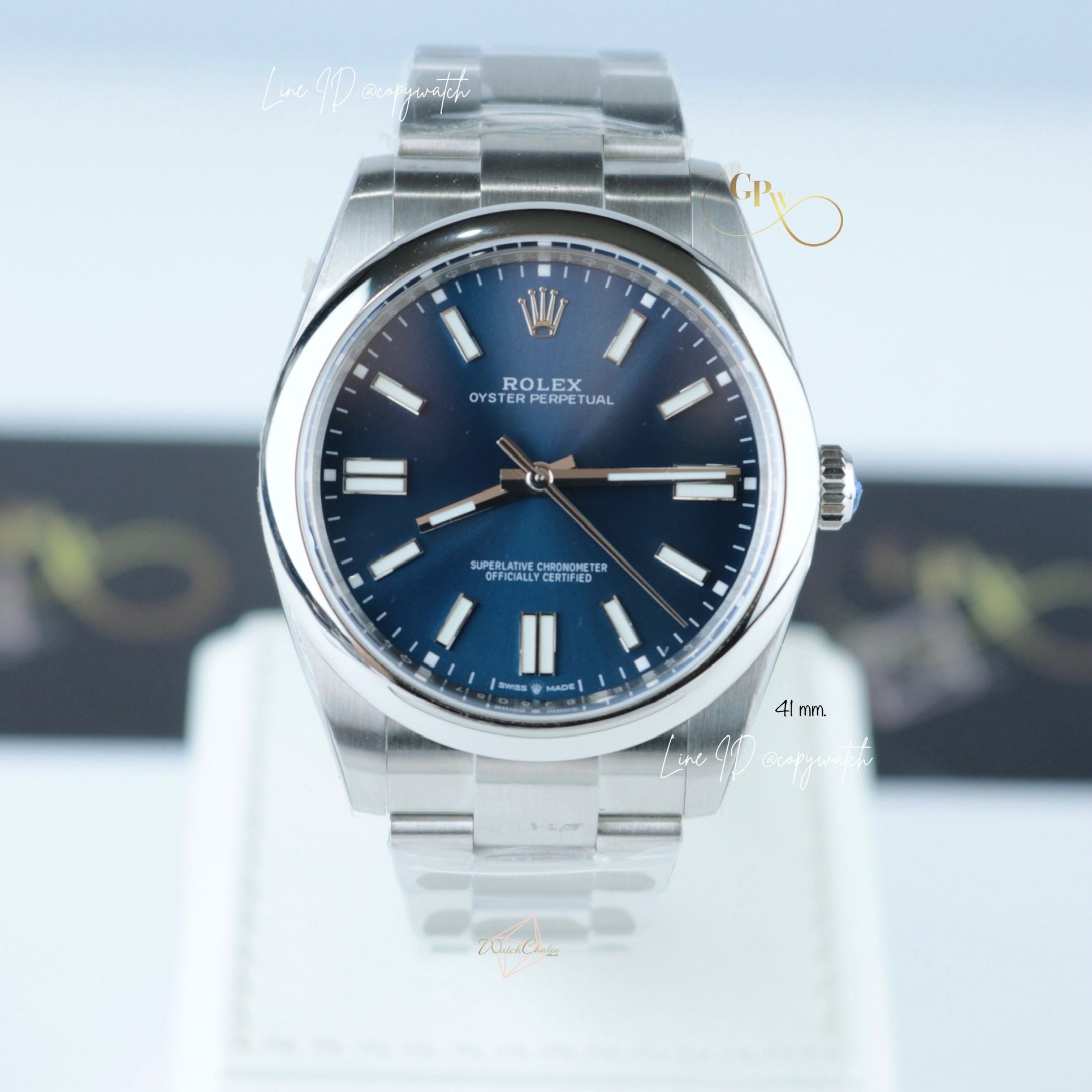 Rolex OP 41 mm. Blue dial automatic swiss movement