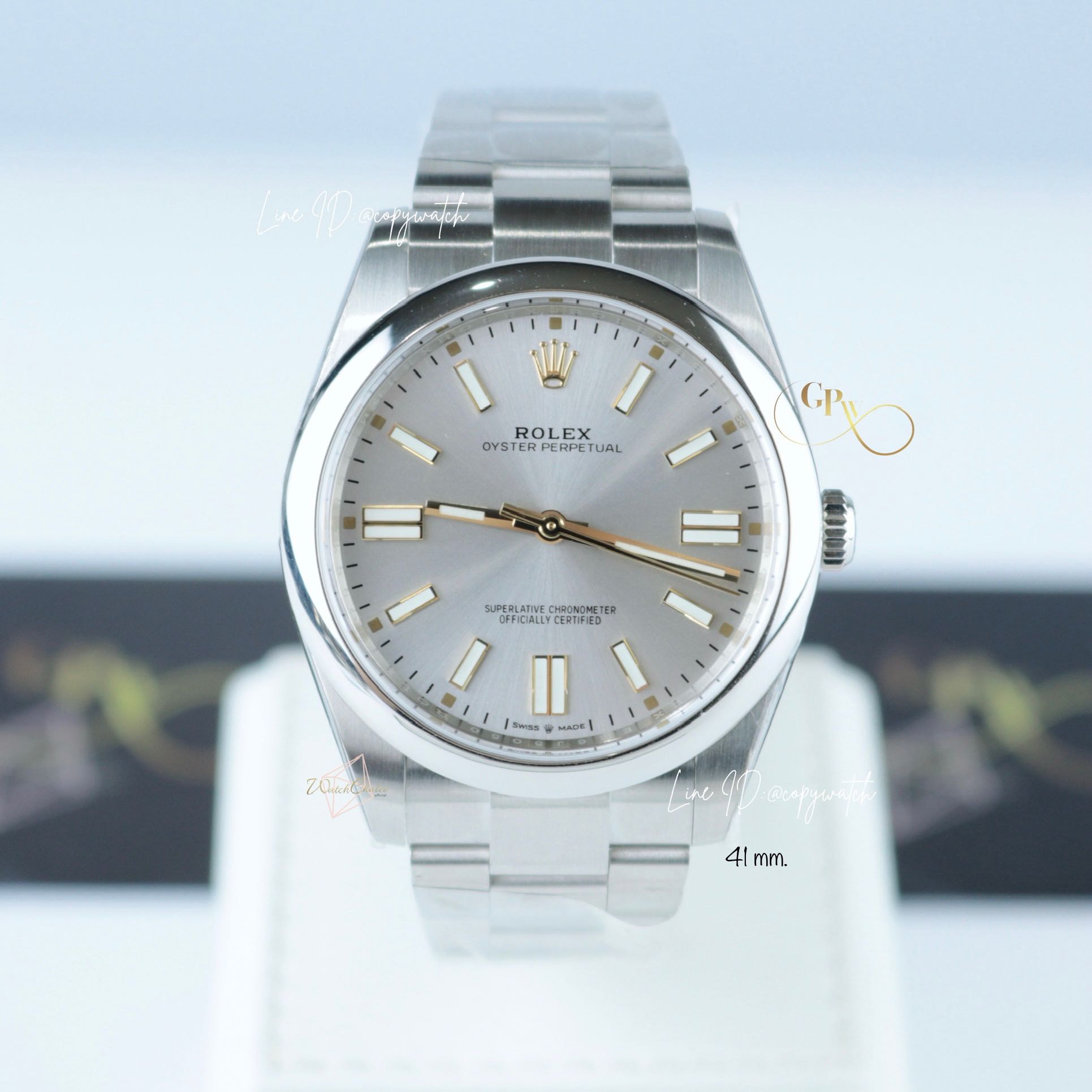 Rolex OP 41 mm. Silver dial automatic swiss movement
