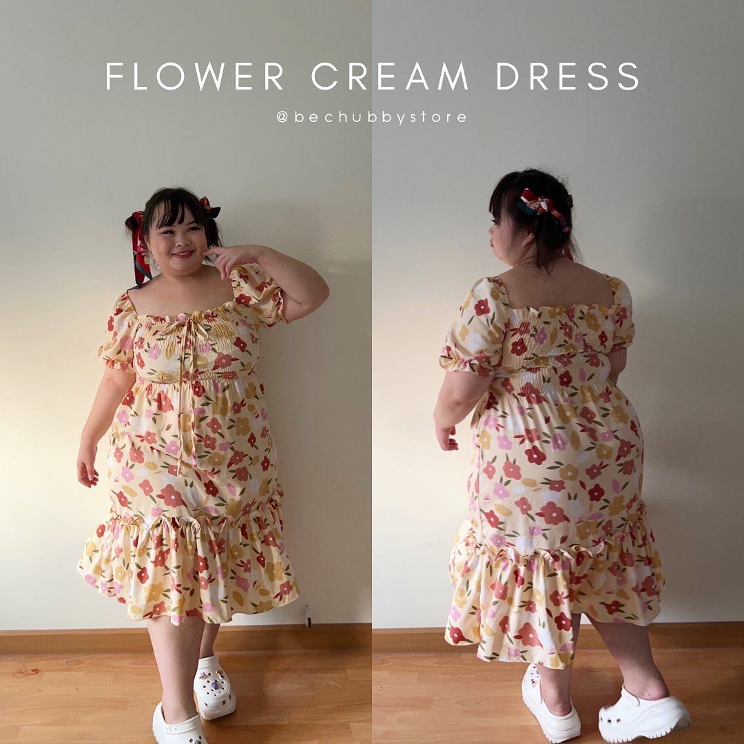 “Flower cream dress” 