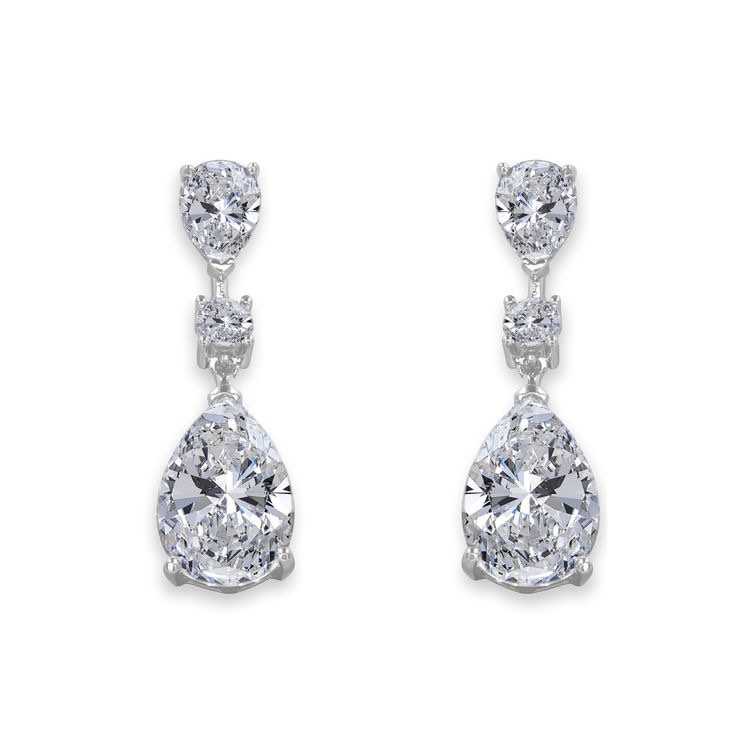 ต่างหู เพชรdrop diamond (pear,round)