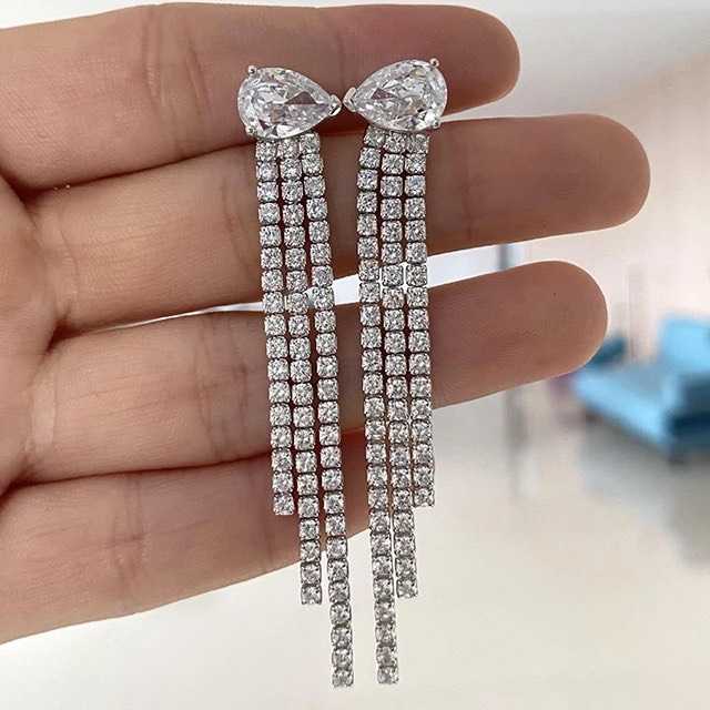 pear with diamond earrings