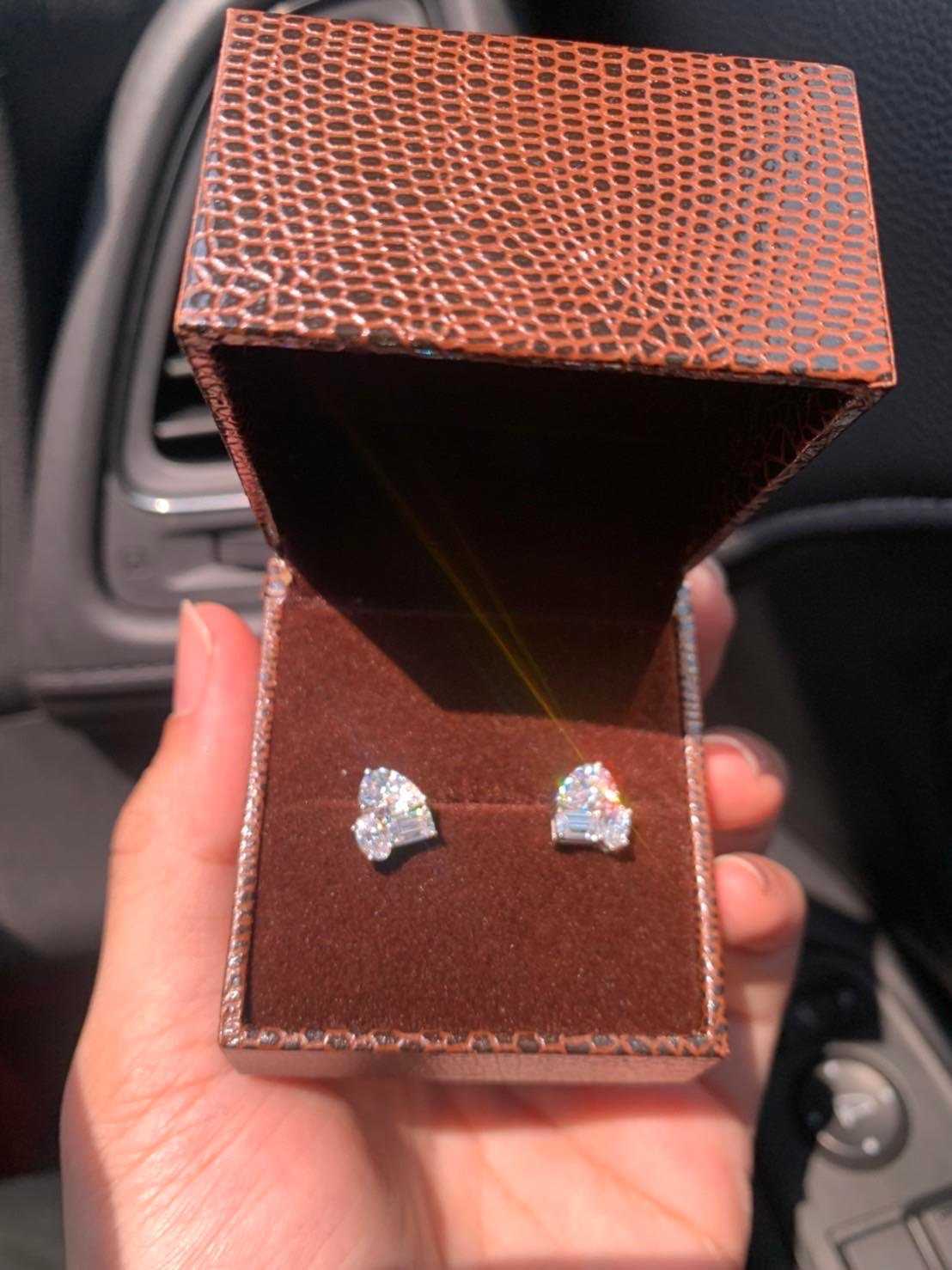 ต่างหู fancy cut diamond