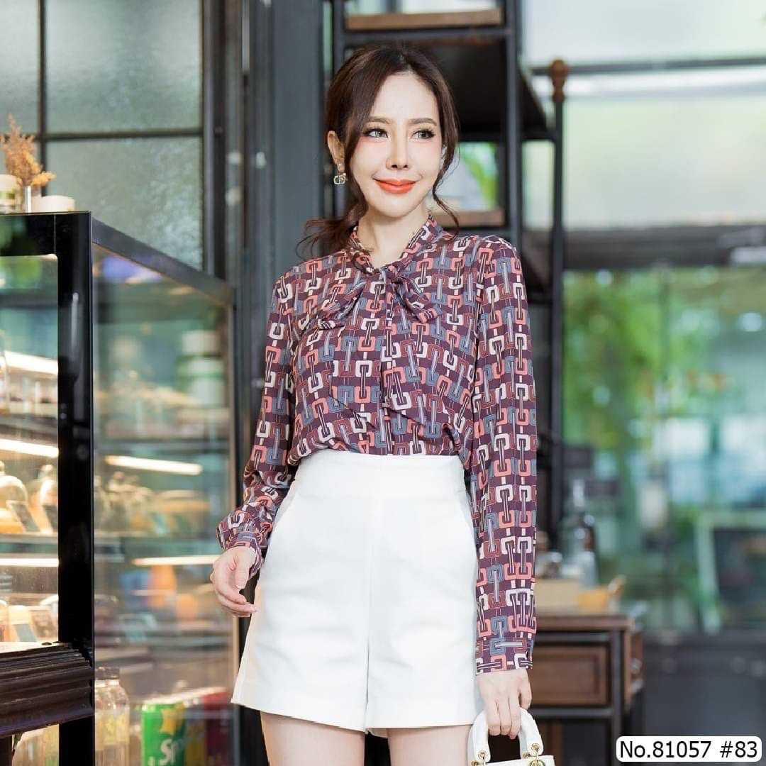 Vertier เสื้อแขนยาว No. 81057 ลายพิมพ์ ผ้านิ่ม Poly
