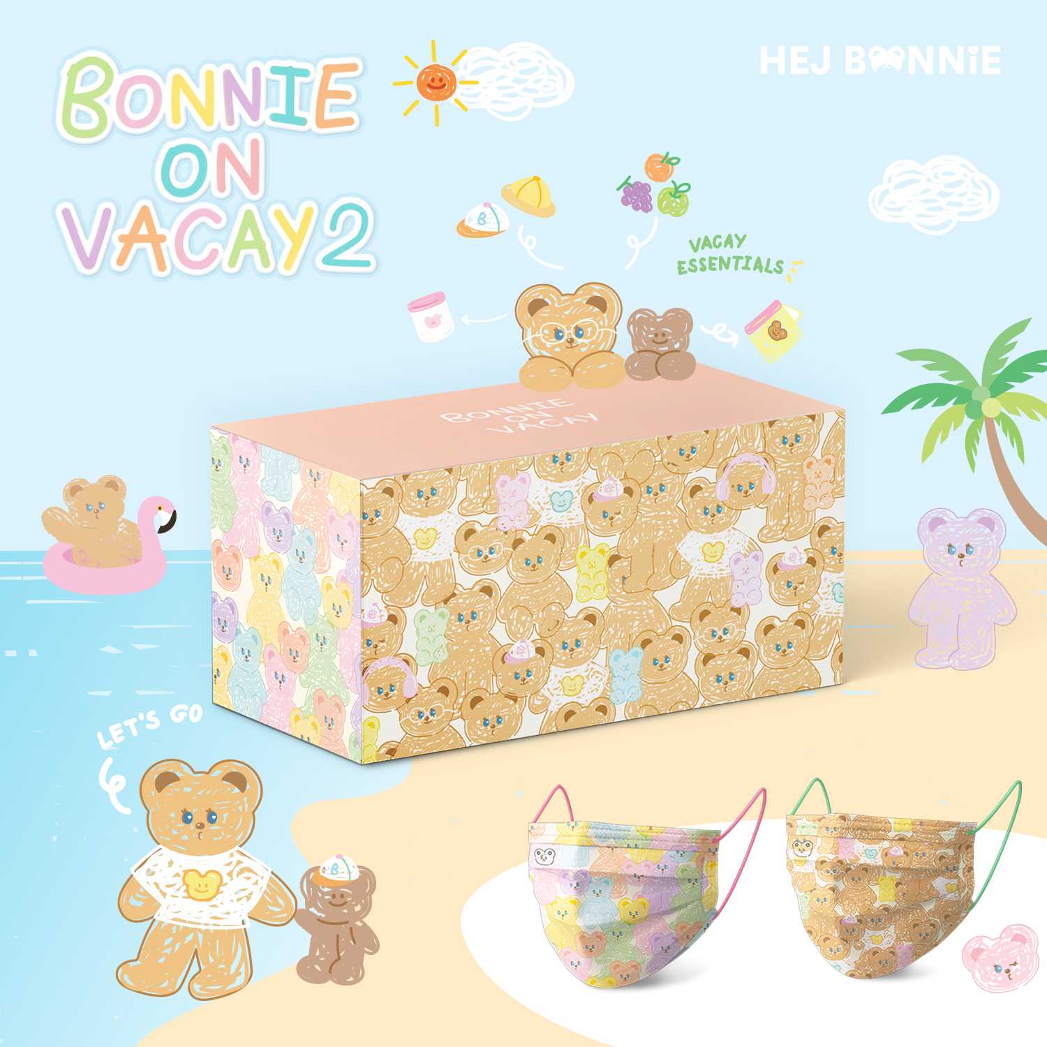 [Sold out] Bonnie's on Vacay V.2 Mask l Hej Bonnie Official