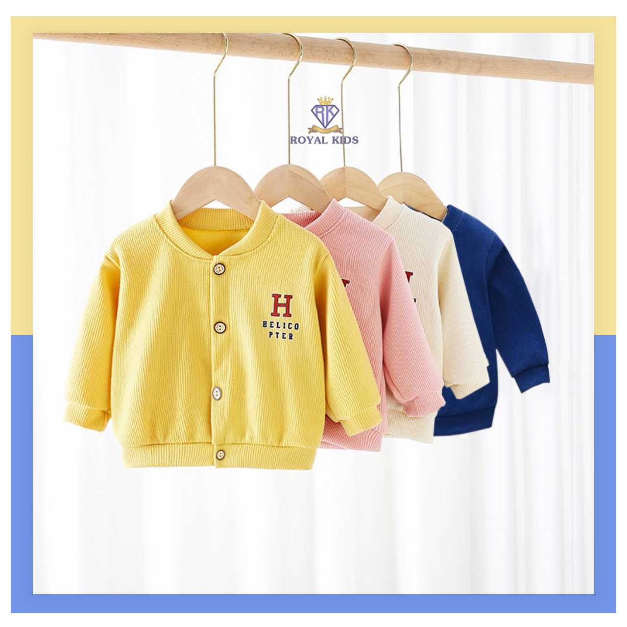 F0045 เสื้อกันหนาว เสื้อคลุมแขนยาวลายหมี เสื้อคาร์ดิแกนเด็ก 0-5 ขวบ ไซส์ 80-100