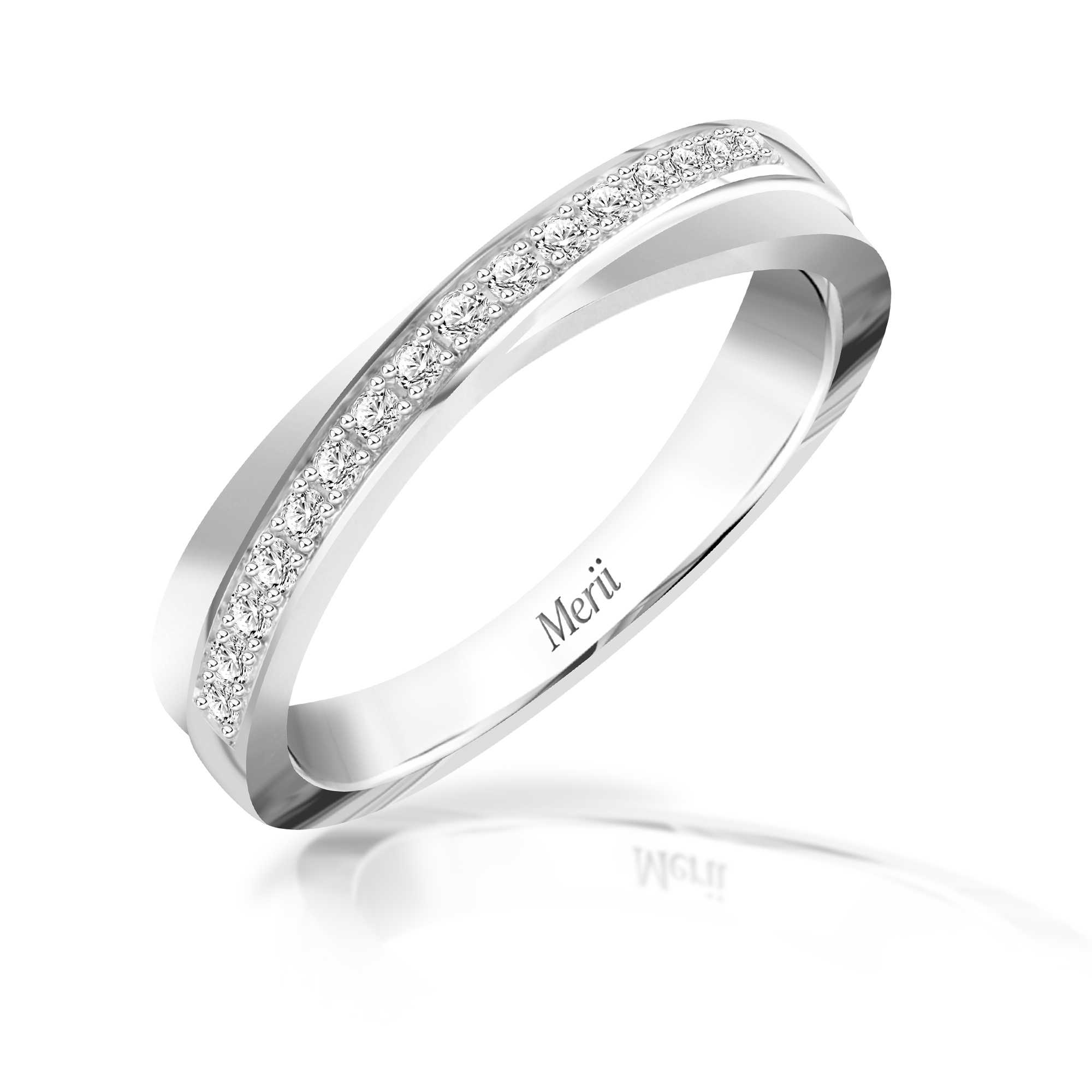 Couple Rings แหวนเงินประดับ CZ ขนาด 1.2 มม. ดีไซน์แหวนแถวคล้องกัน
