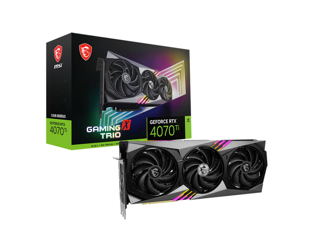 VGA การ์ดจอ MSI GEFORCE RTX 4070 TI GAMING X TRIO 12G - 12GB GDDR6X ประกันศูนย์ 3 ปี