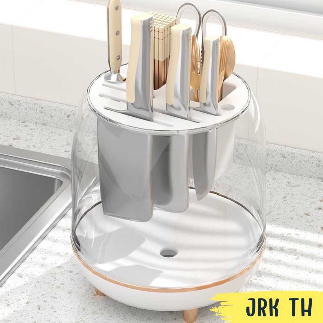 ที่วางภาชนะแบบหมุนได้แบบโปร่งใส/ransparent Minimalist Rotating Utensil Holder for kitchen Countertop