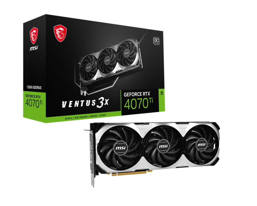 VGA การ์ดจอ MSI GEFORCE RTX 4070 TI VENTUS 3X 12G OC - 12GB GDDR6X ประกันศูนย์ 3 ปี