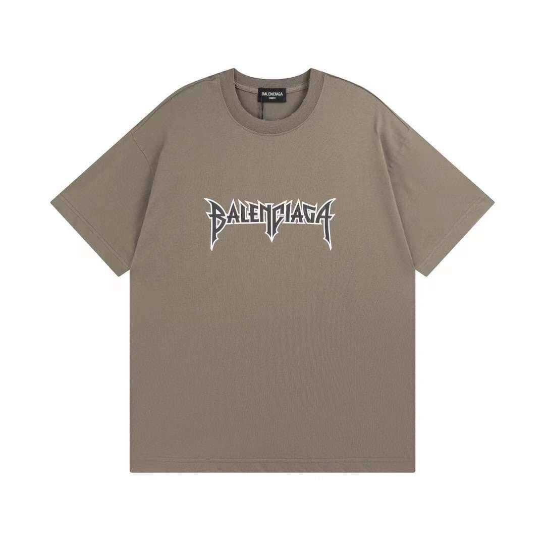 BALENCIAGA OVERSIZED METAL LOGO T-SHIRT เสื้อยืดคอกลมแขนสั้น แบรนด์บาลองเซียก้า