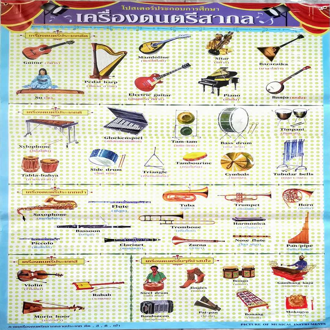 โปสเตอร์ เครื่องดนตรีสากล International musical instruments