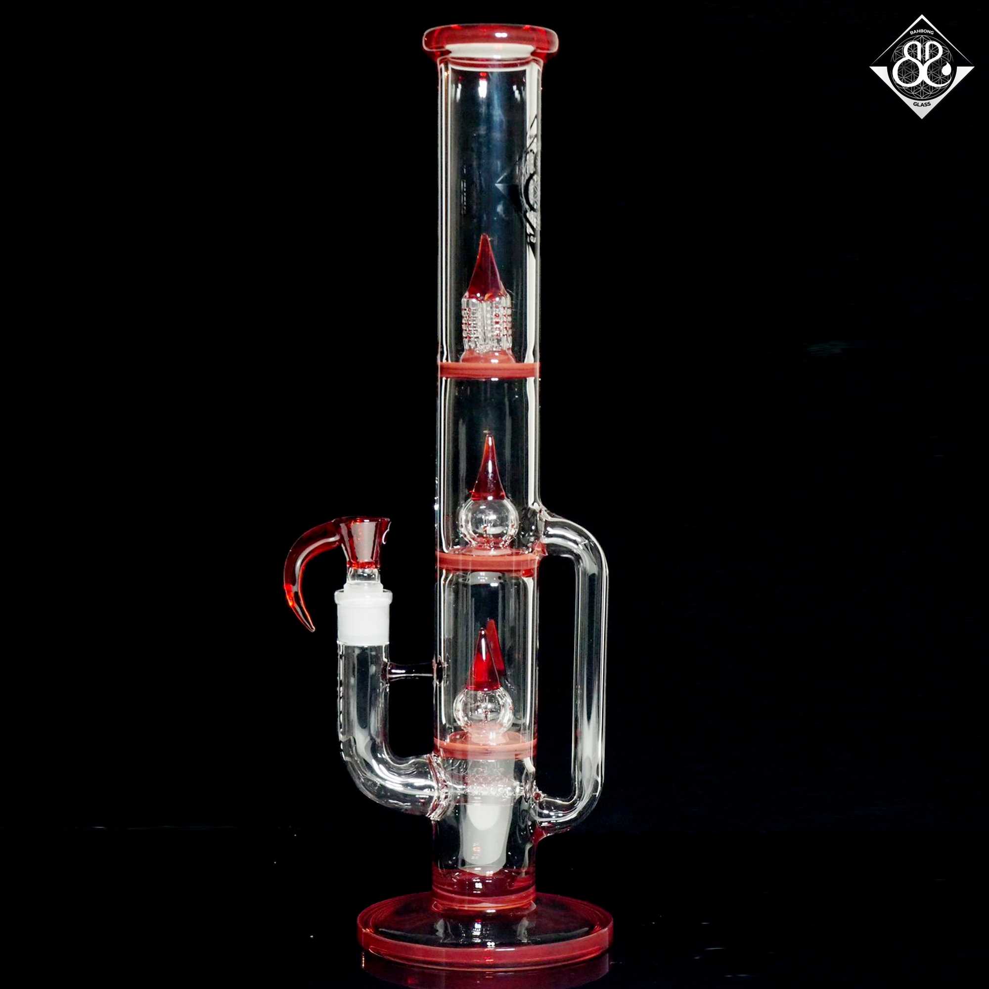 18Inches Stem-line Pomeganate Northstar Glasswork Color Recycler Bong
