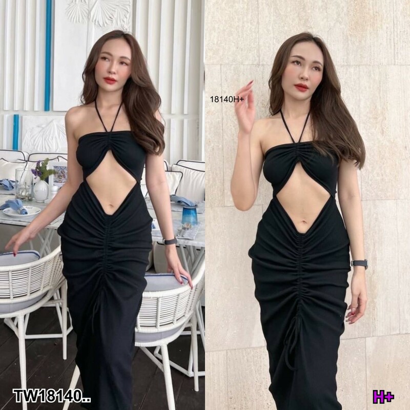 The Perfect Ladies ชุดเดรส เดรสยาว เข้ารูป สายคล้องคอ ..