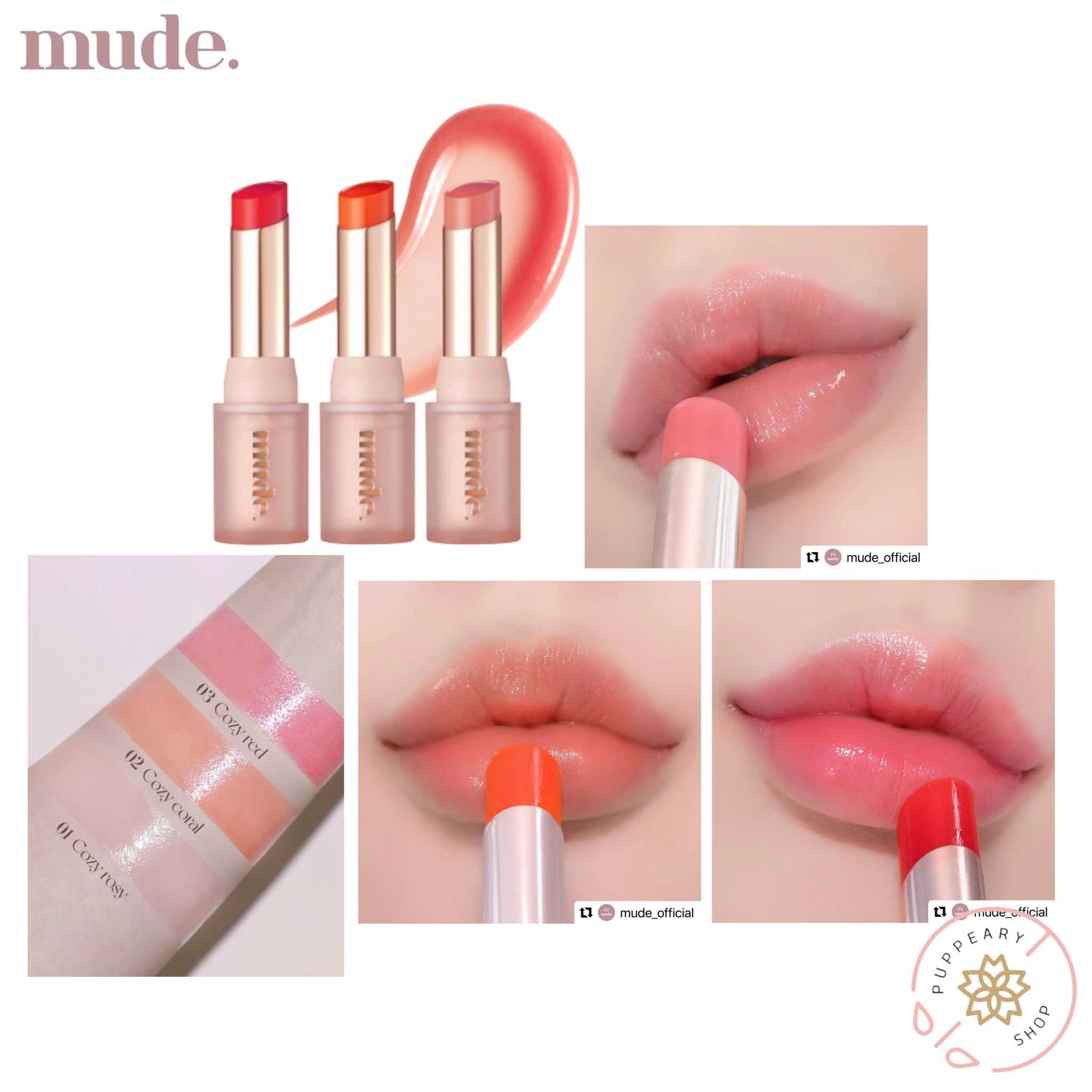 (แท้/พร้อมส่ง) MUDE BARE SHINE LIP BALM