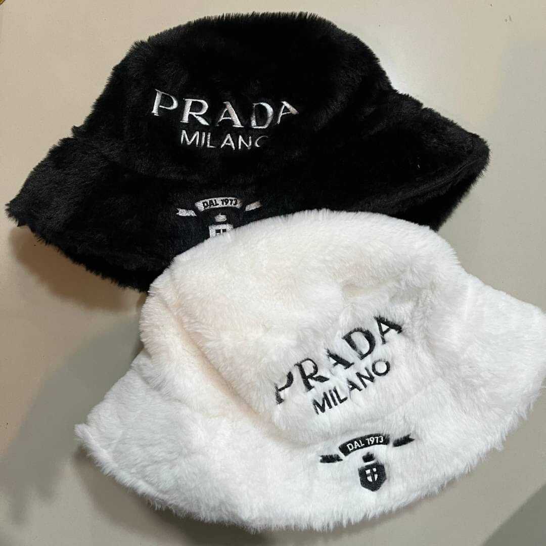 PRADA MILANO DAL 1973 WOOL BUCKET HAT หมวกบักเก็ต แบรนด์ปราด้า ขนนุ่ม