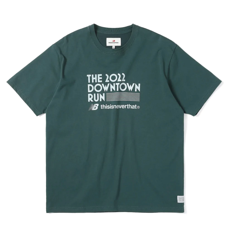 NEW BALANCE x THISISNEVERTHAT THE 2022 DOWNTOWN RUN TEE 'GREEN' แท้ 100%
