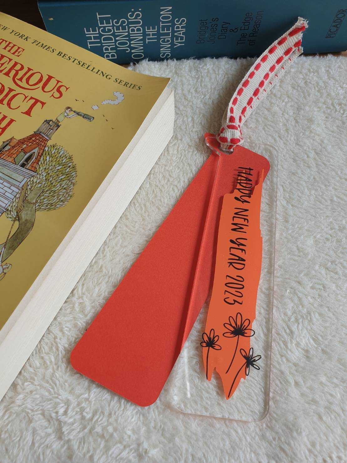 ที่คั่นหนังสืออะคริลิคใส DIY ลาย  สีส้ม [เขียนชื่อได้]