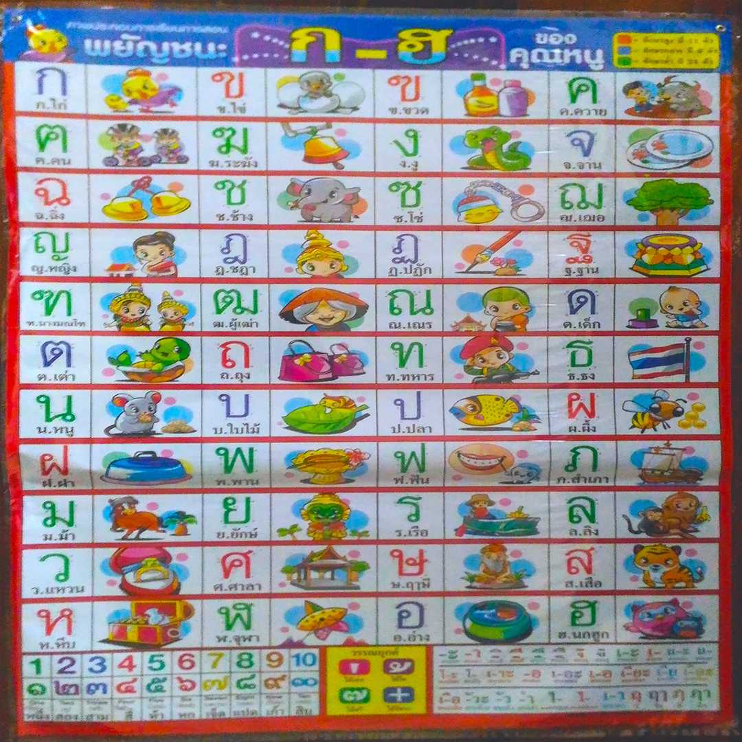 โปสเตอร์ พยัญชนะ ก​-ฮ ของคุณหนู Consonant A-Z for kids