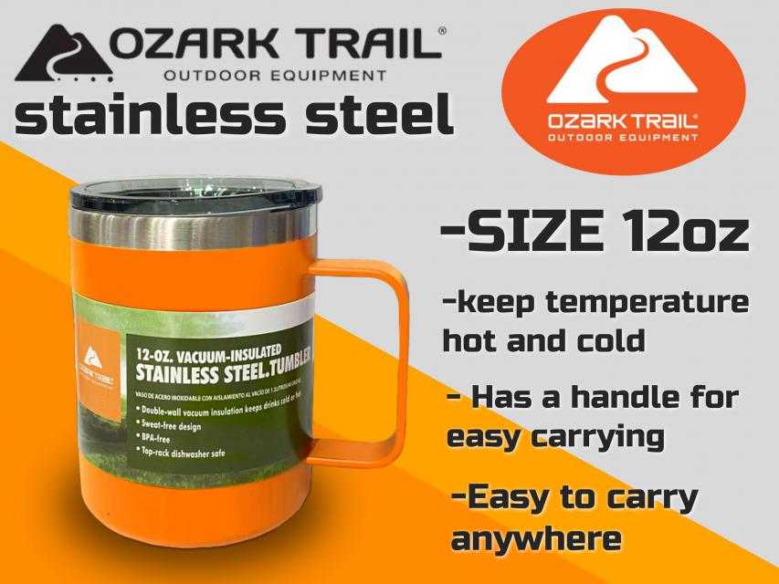 Ozark Ttail 12oz mug แก้วสแตนเลสเก็บอุหภูมิมีหูจับ
