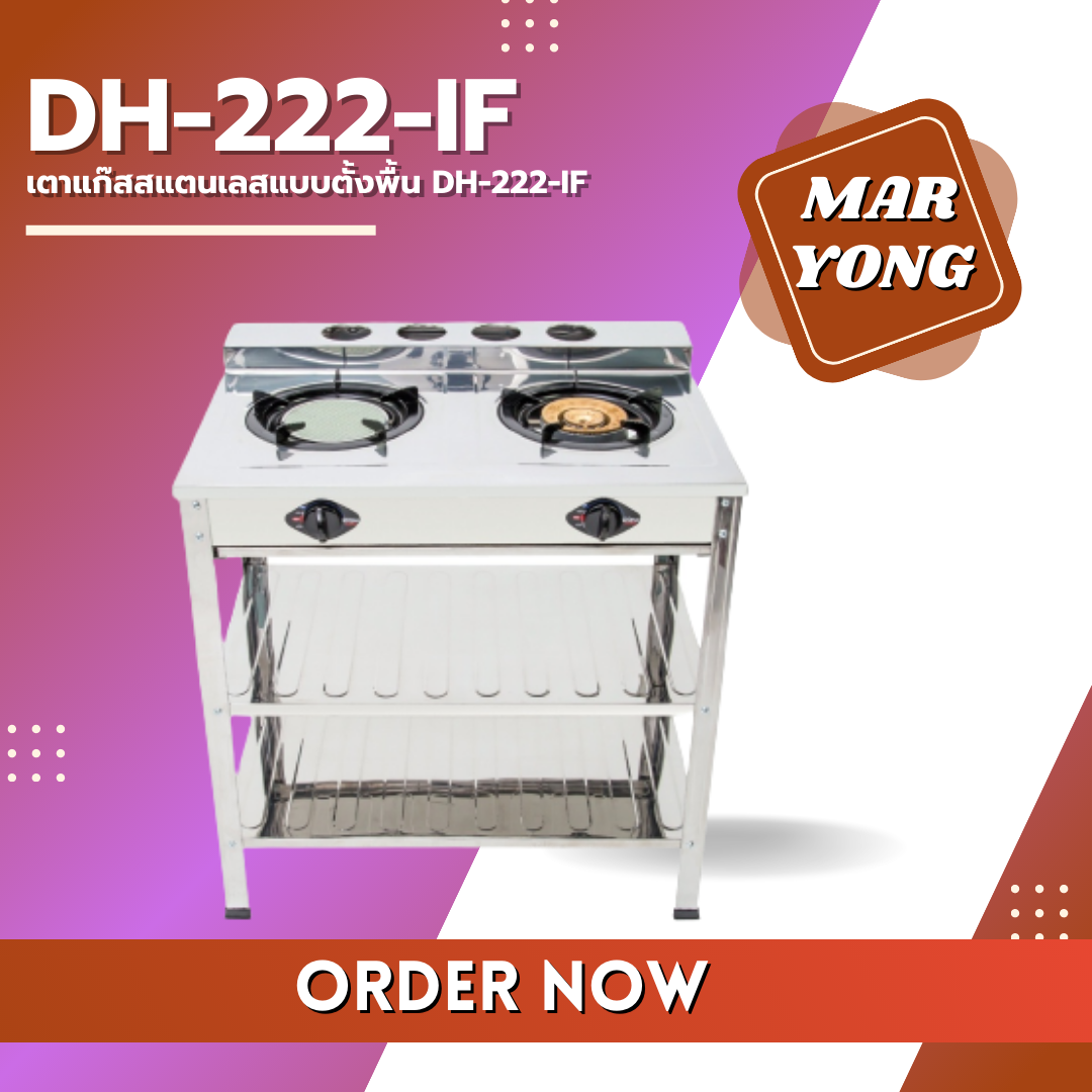 เตาแก๊สสแตนเลสแบบตั้งพื้น DH-222-IF
