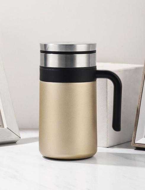 brewing mug stainless steel แก้วน้ำกรองชาสแตนเลสรุ่นหูจับ