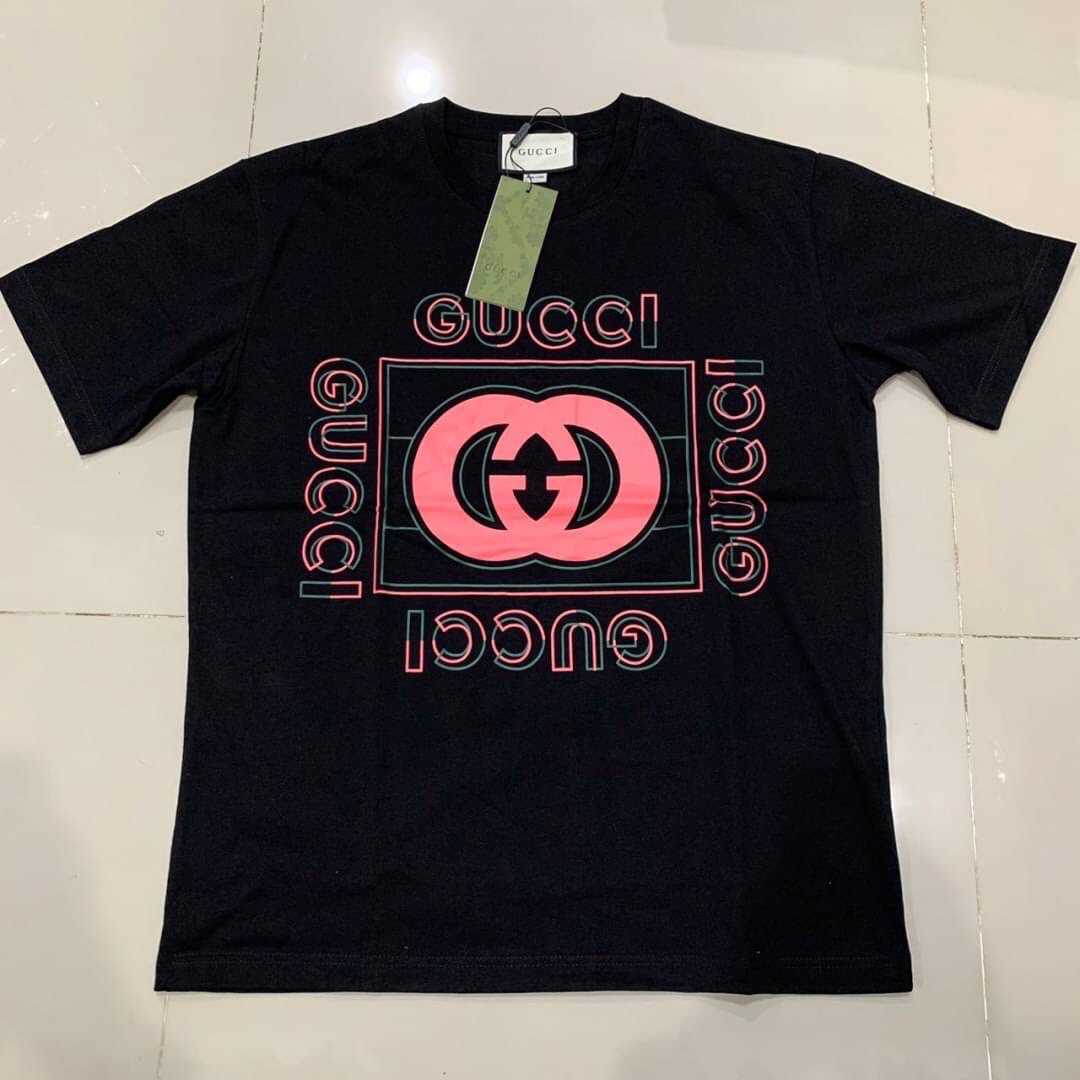 GUCCI VINTAGE LOGO PRINT T-SHIRT เสื้อยืดคอกลมแขนสั้น แบรนด์กุชชี่