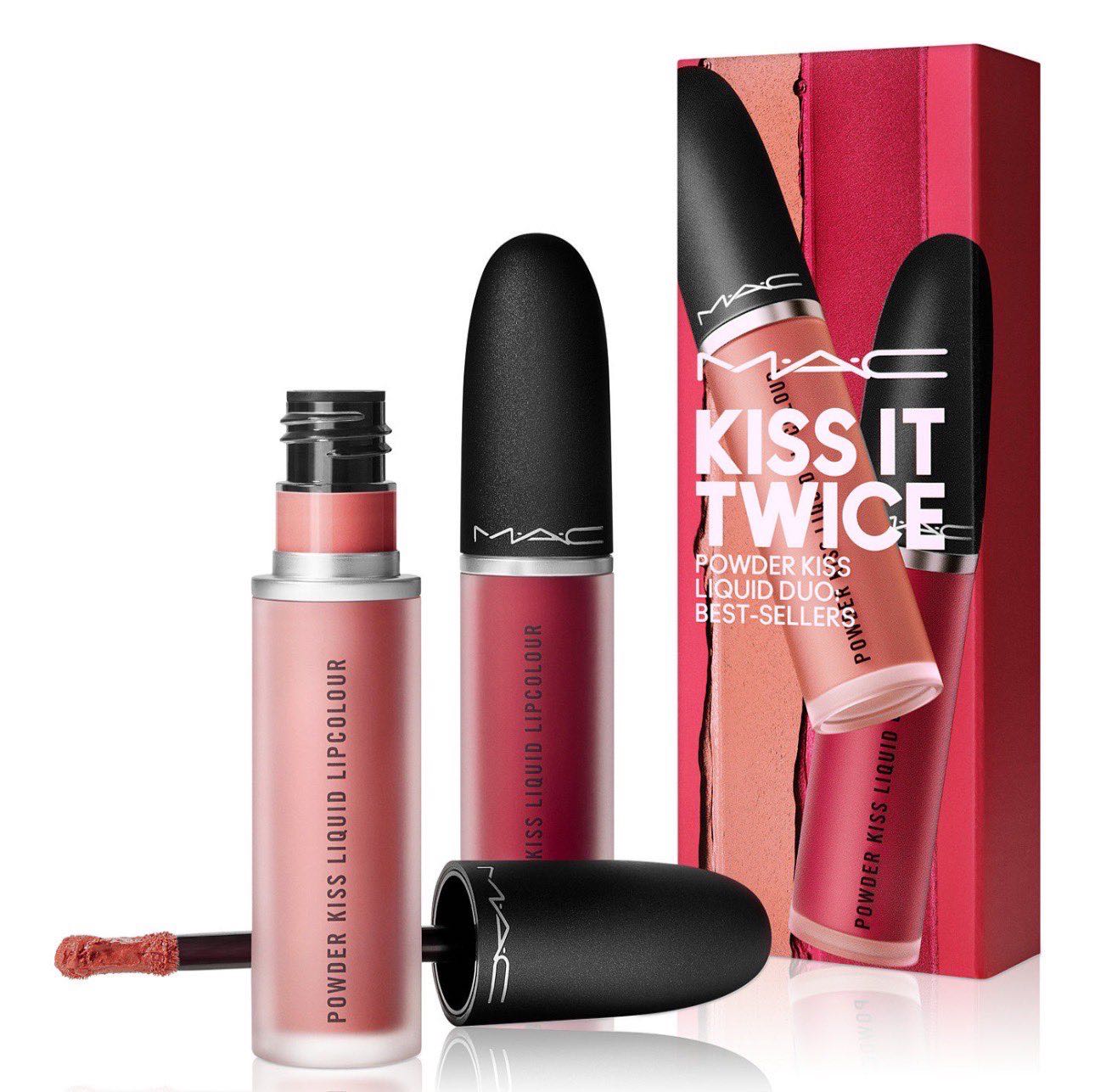 (พร้อมส่ง) Mac powder kiss lipstick set full size