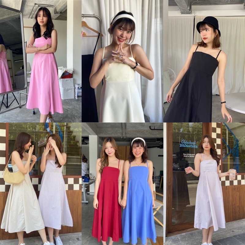 HOMME MAX dress 🛵🧸 เดรสยาวสายเดี่ยวแต่งไขว้หลัง มี7สี (C6894)