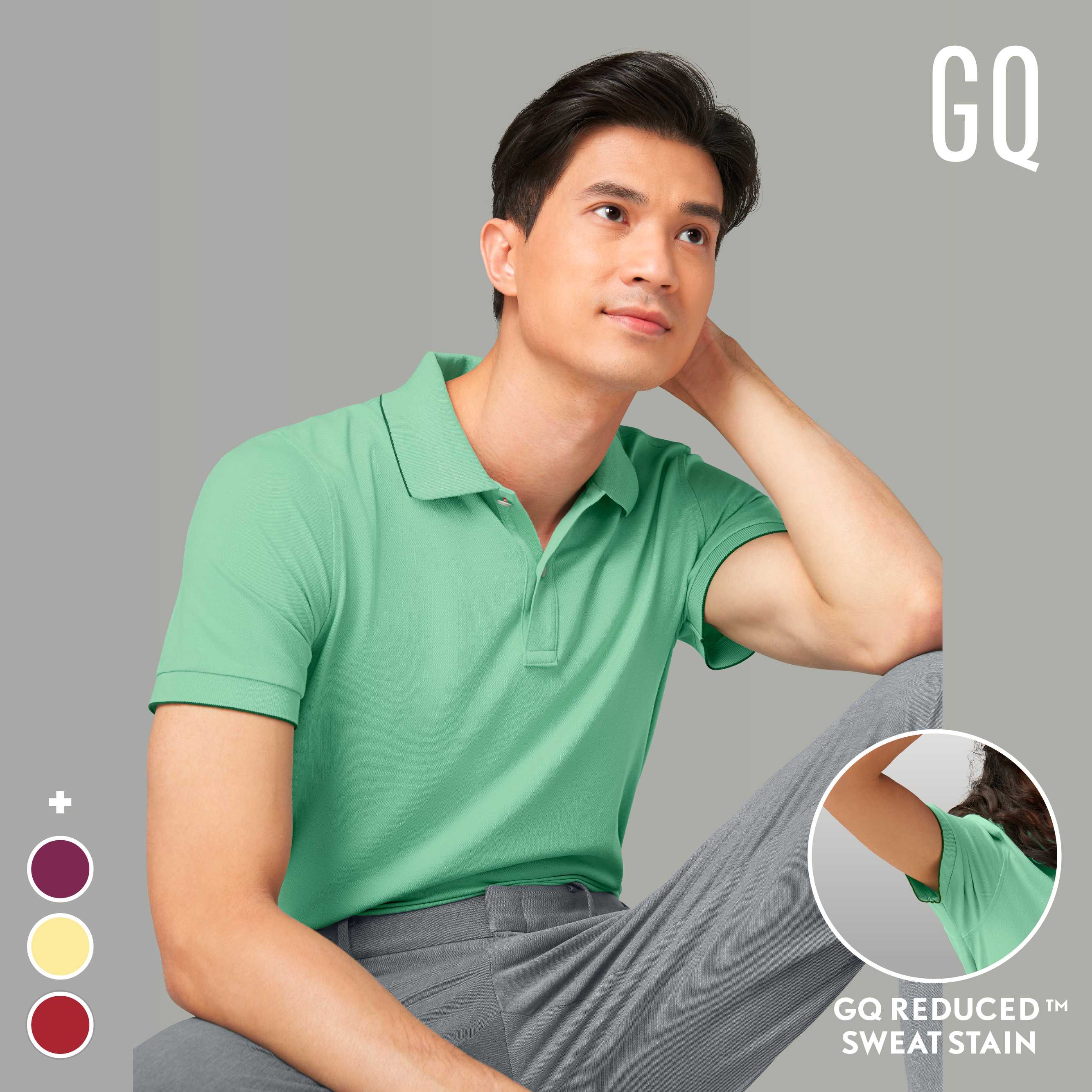 GQ Perfect Polo™ เสื้อโปโลอำพรางคราบเหงื่อ Spring Summer Collection