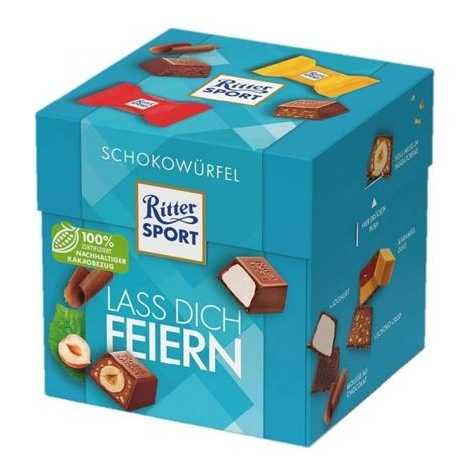 Ritter sport choco cubes กล่อง Happy birthday Net:176 g. BBF 22/05/2025
