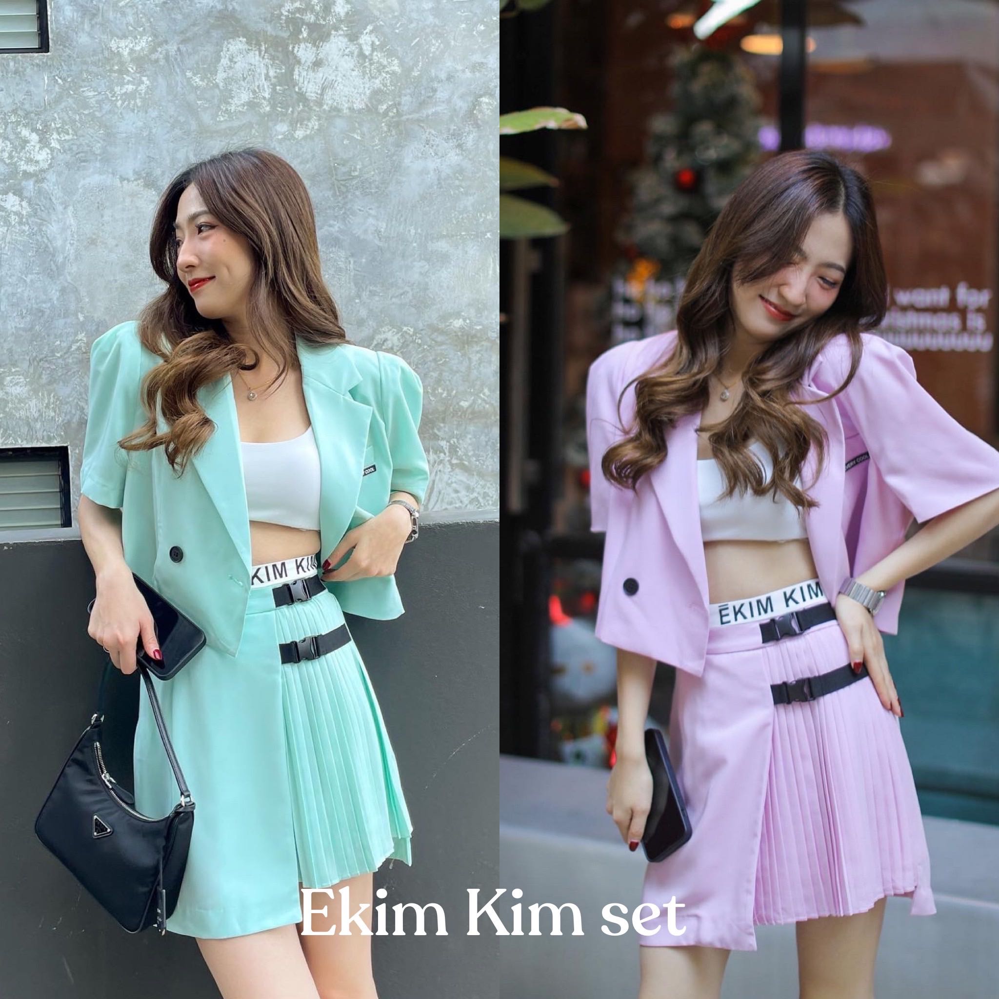 Ekim kim set - เซตเบลเซอร์ครอป (ราคา Sale ได้เฉพาะเสื้อ)
