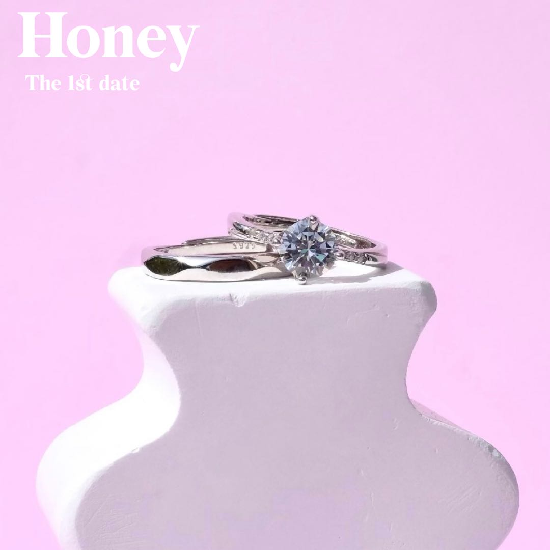 แหวนคู่รุ่น Honey-ส่งฟรี (เงินแท้92.5%)