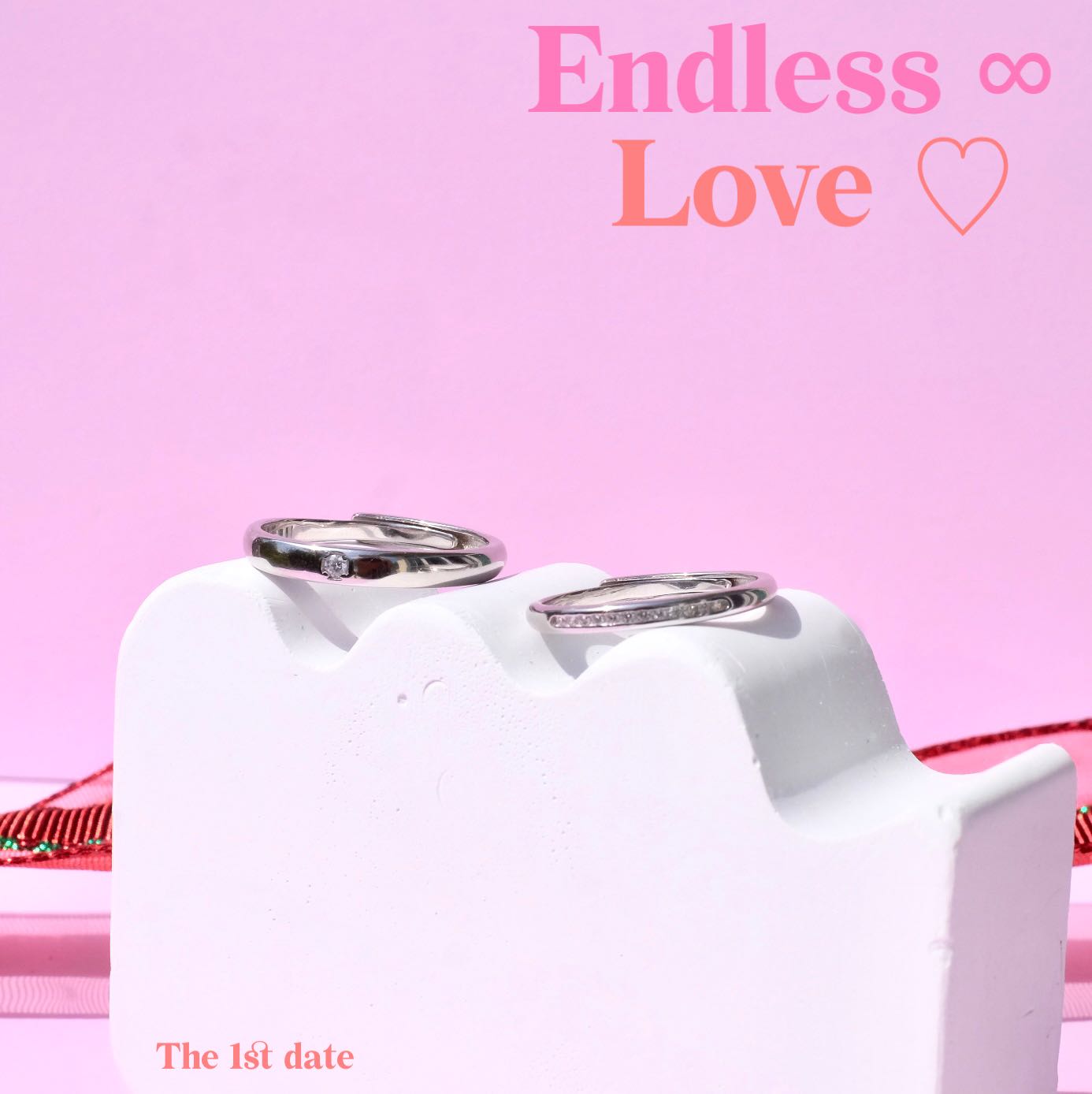 แหวนคู่รุ่นEndless Love-ส่งฟรี(เงินแท้92.5%)