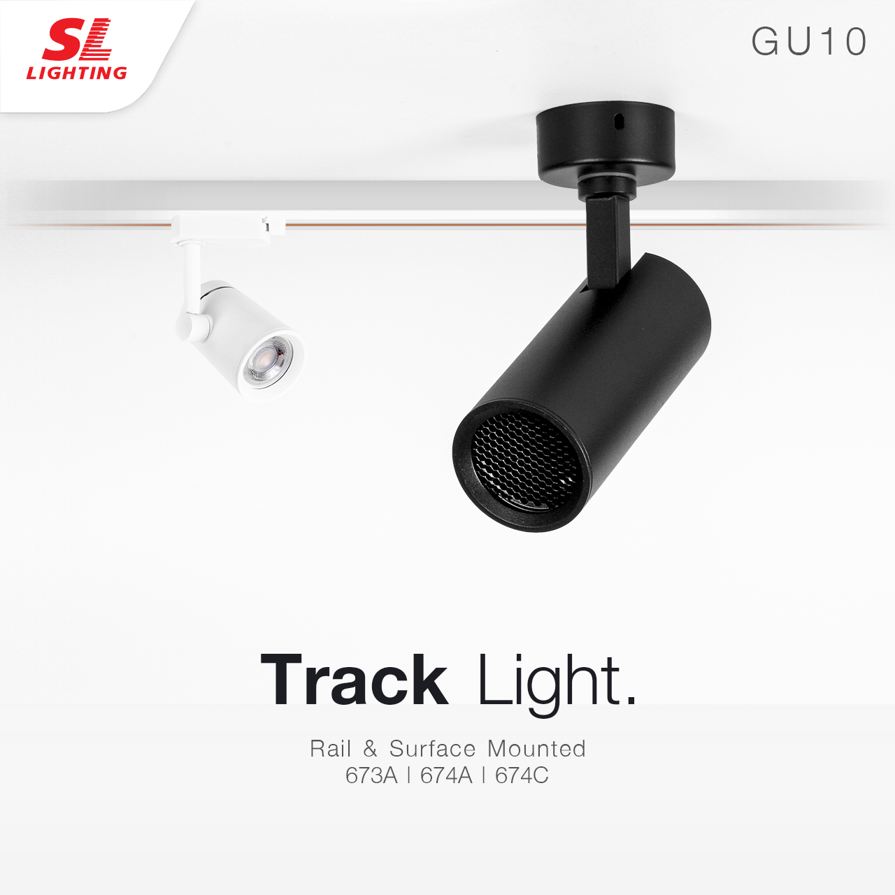 SL LIGHTING | Track Light GU10 โคมไฟแทรคไลท์ โคมไฟติดราง,ติดลอย รุ่น 673A, 674A, 674C