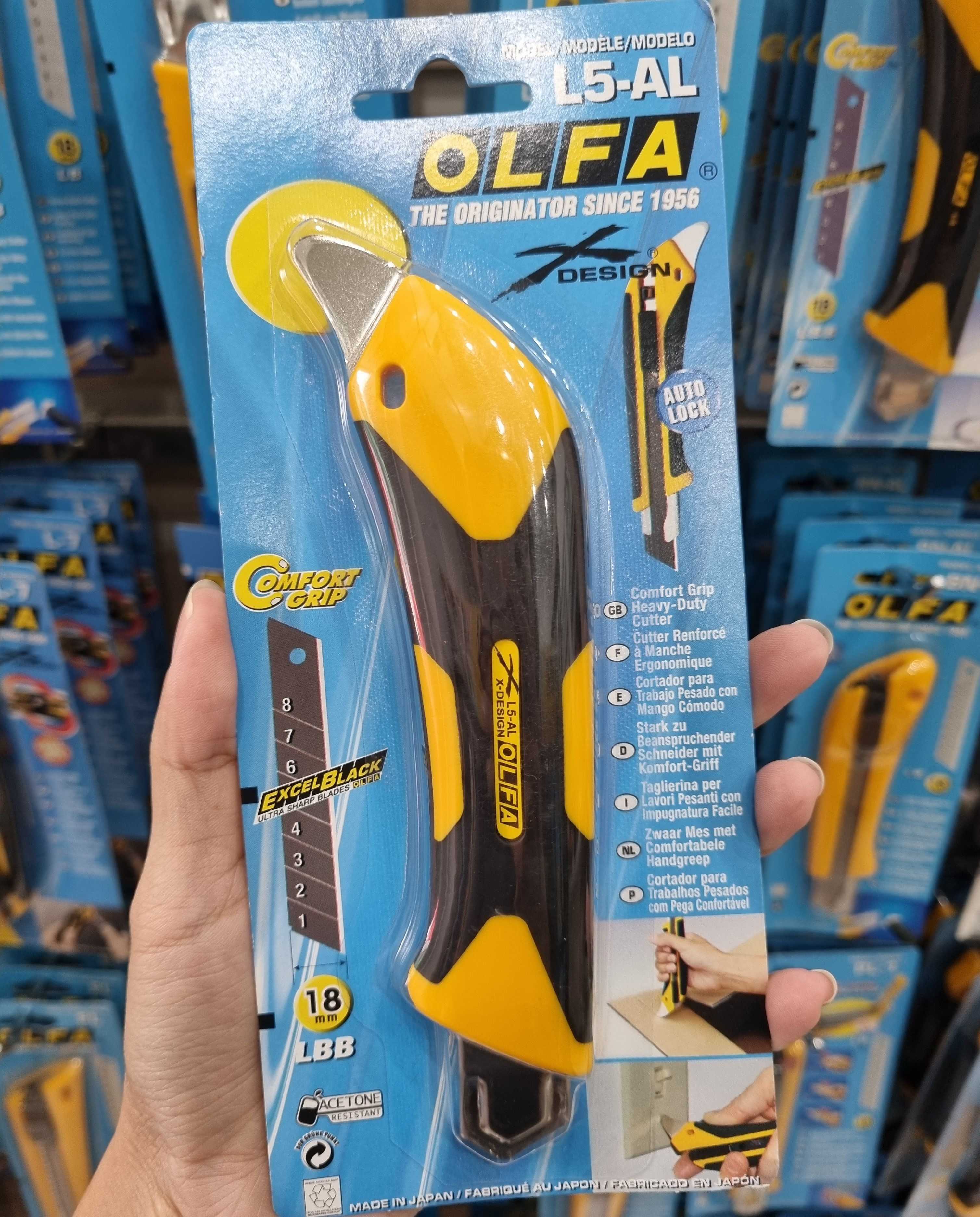 OLFA มีดคัตเตอร์ L5-AL ขนาด 18 มม.ใบมีดสีดำคมพิเศษ