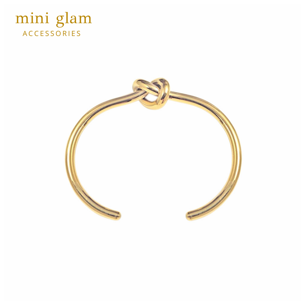 Miniglam Classic Knot Cuff Bracelet (Gold)