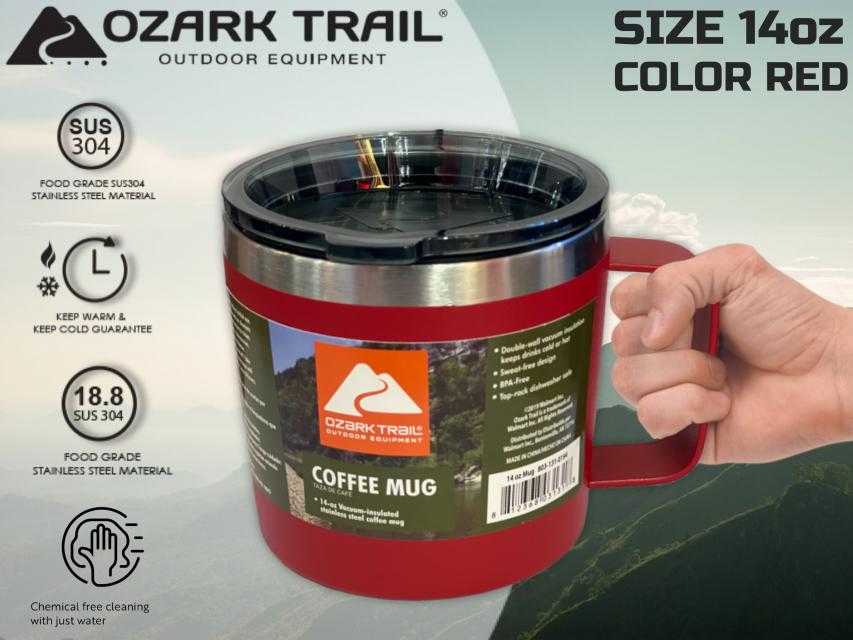 Ozark Trail 14oz Tumbler Handle แก้วน้ำสแตนเลสหูจับเก็บอุณหภูมิ