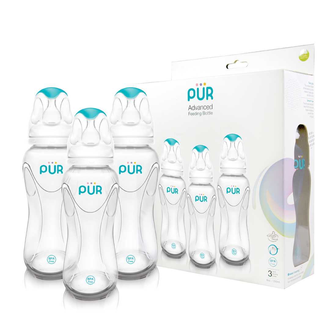 ขวดนม Advanced Slim Neck ขนาด 8 ออนซ์ แพ็ค 3 ขวด แบรนด์ Pur